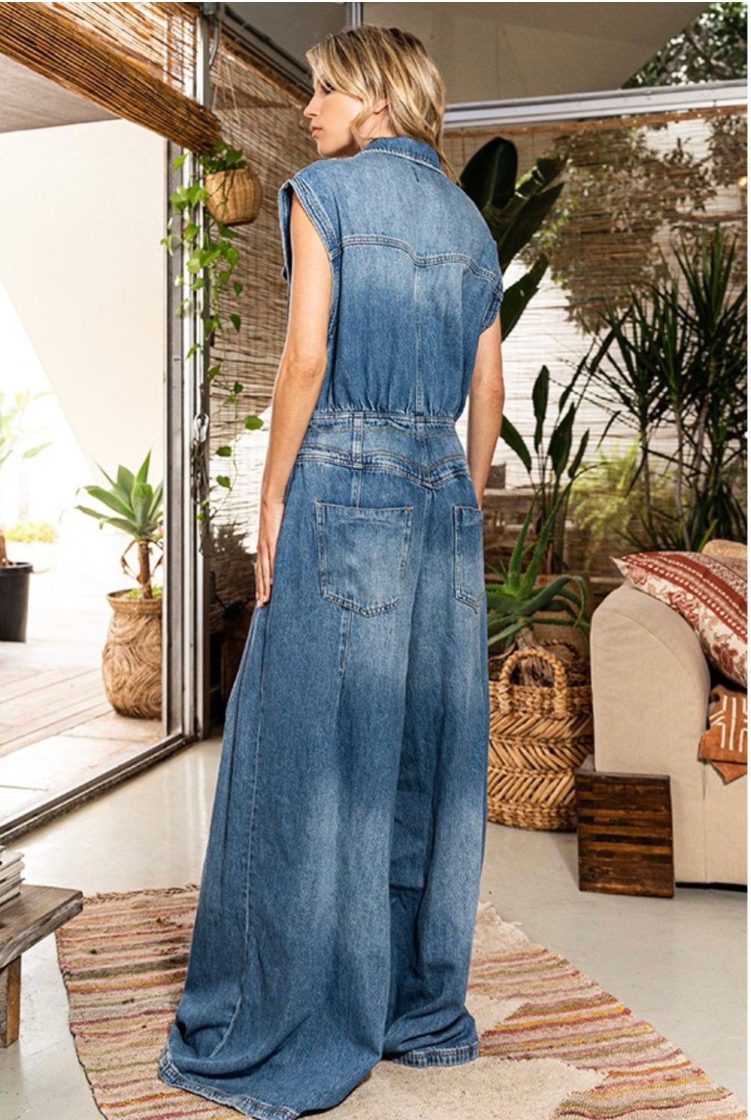Glam Dark Denim Jumpsuit
