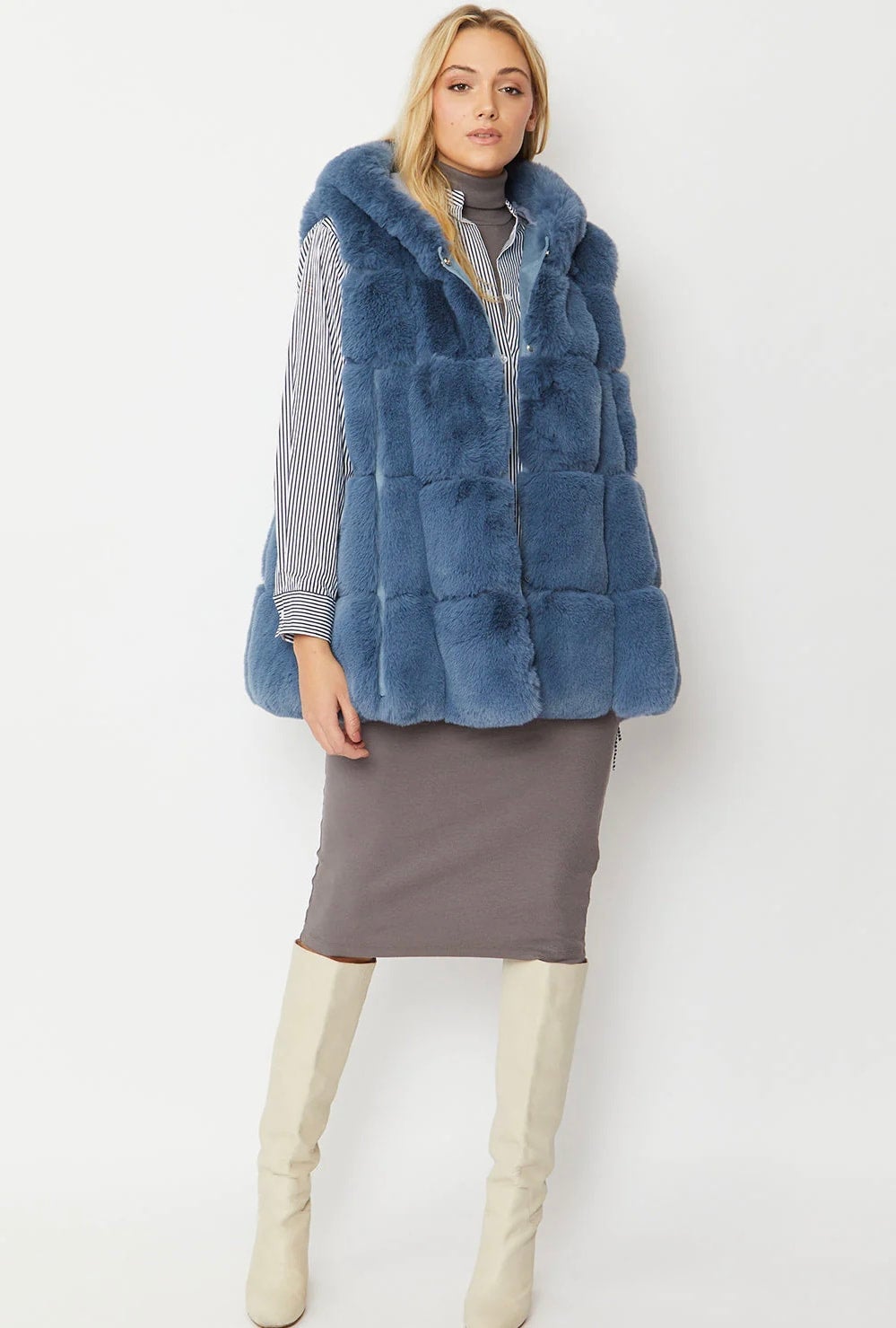 Light Blue Hooded Gilet